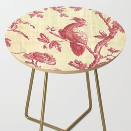 Red Toile Forest Side Table
