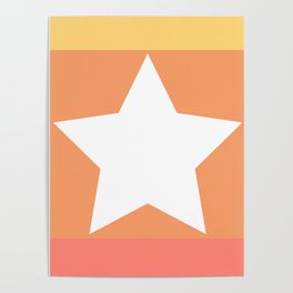 Three Colored Star Poster
