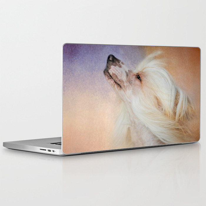 Wind In Her Hair Chinese Crested Hairless Dog Laptop Ipad Skin