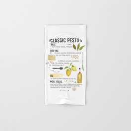 Illustrated Pesto Recipe  Hand & Bath Towel