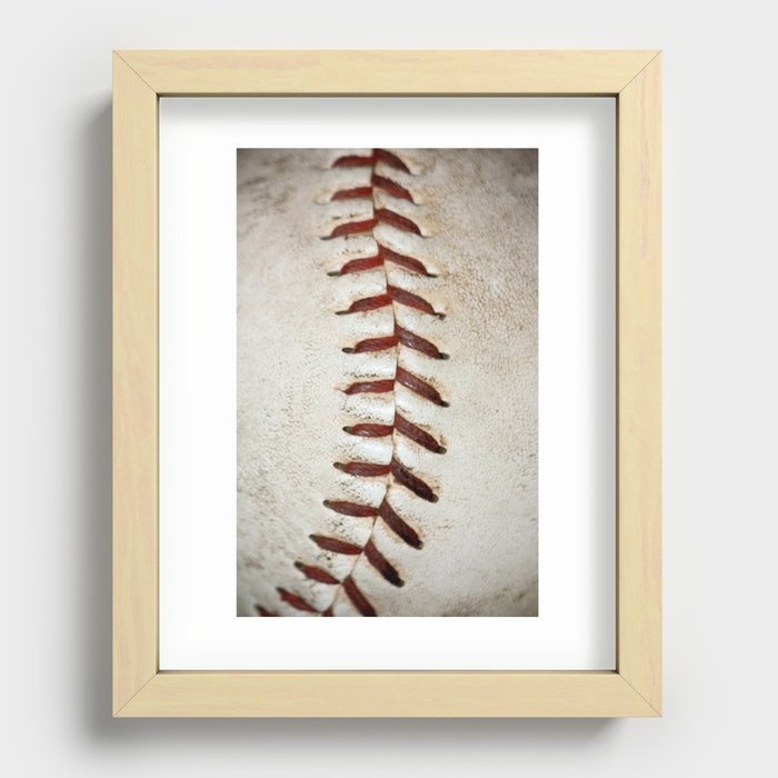 Vintage Baseball Stitching Recessed Framed Print
