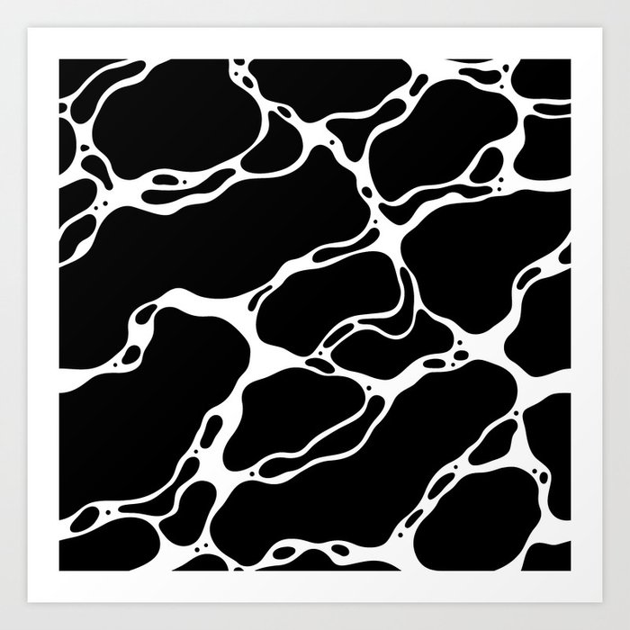 Black and white water wave ripple pattern Art Print