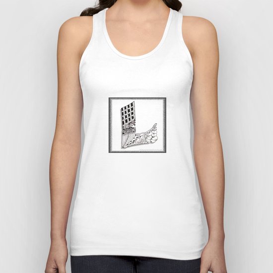 Zentangle L Monogram Alphabet Illustration Unisex Tank Top