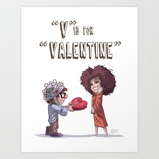 "V" Is For "Valentine" Art Print