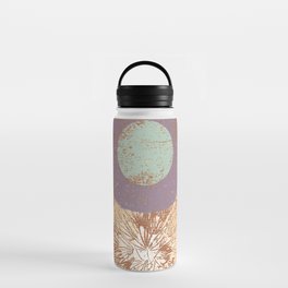 Abstract art gestual, organic dandelion flower Water Bottle