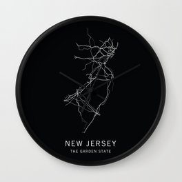 New Jersey State Road Map Wall Clock | Interstate, Gardenstate, Graphicdesign, Maps, Jerseycity, Road, Newjersey, Paterson, Cartography, Elizabeth 