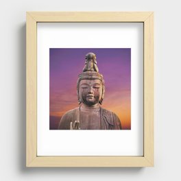 Boho Buddha Statue Image Recessed Framed Print