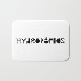 Hydroponics Bath Mat | Typography, Black And White, Strawberry, Stencil, Graphicdesign, Digital, Hydroponics, Plants, Seedling, Gardening 