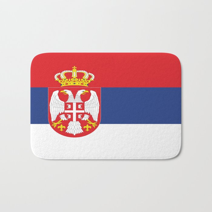 flag of Serbia-balkan,serbian,europe,yugoslavia, Pannonian,Belgrade,Novi Sad,nis,kragujevac Bath Mat