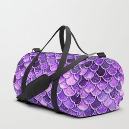 Ultra Violet Glitter Ombre Mermaid Scales Pattern Duffle Bag