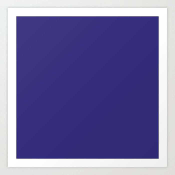 Solid Dark Blue Whale Color Art Print By Podartist Society6