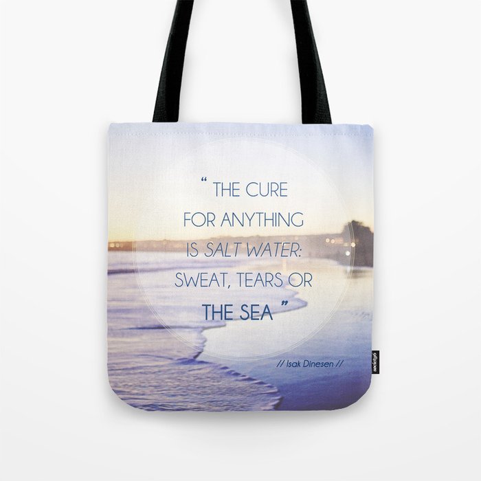Salt Water Quote Ocean Photography Tote Bag By Kimlucianphotography Salt Water Quote Ocean Photography Tote Bag