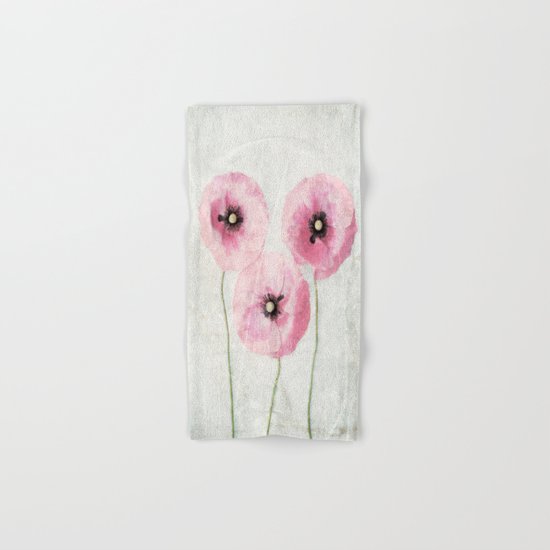 Pink Vintage Poppies Hand & Bath Towel