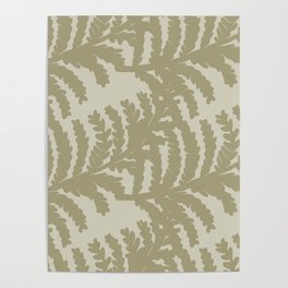  Retro botanical fern frond pattern 3 Poster