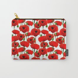 Red Poppy Pattern Carry-All Pouch