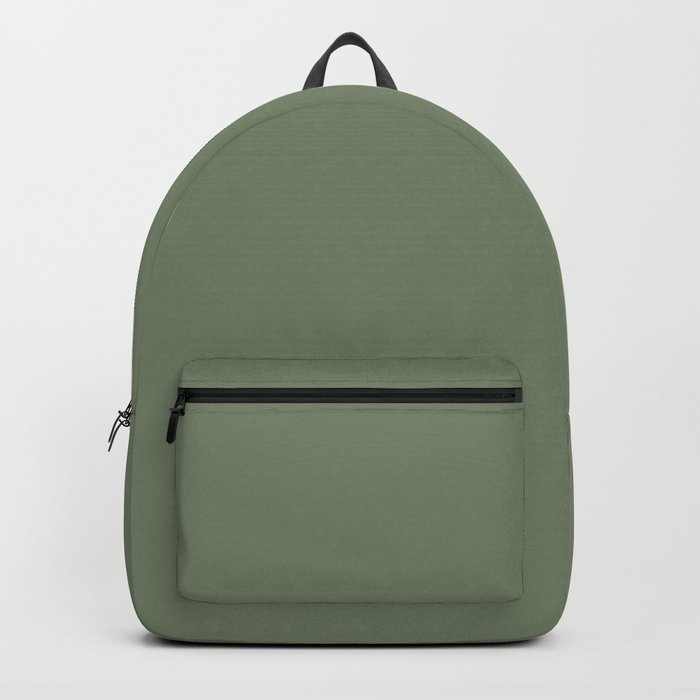 Solid Dark Camouflage Green Color Backpack