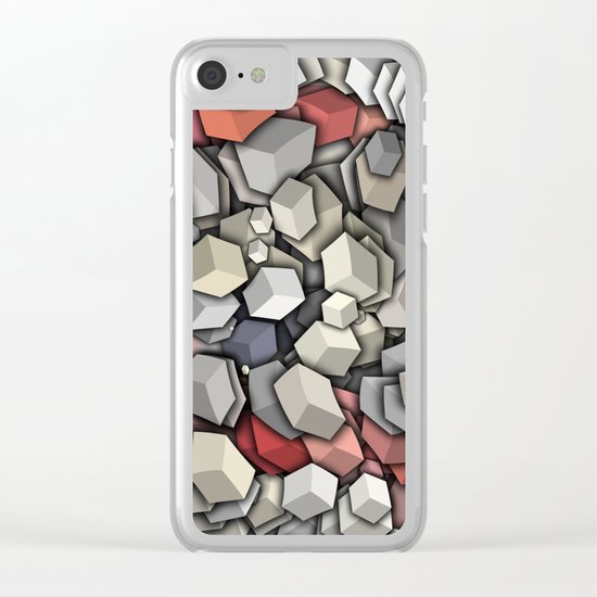 Chaotic 3D Cubes Clear iPhone Case