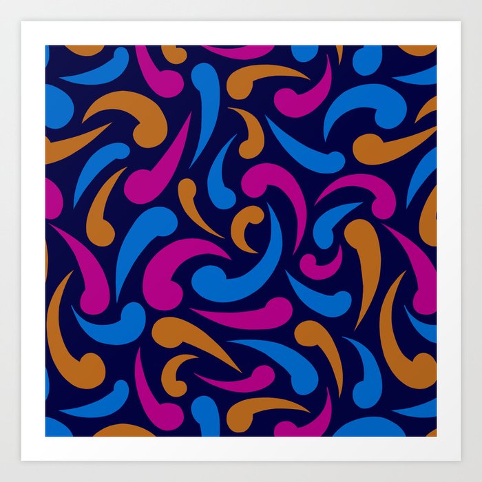 Fiesta Abstract Swirls Art Print