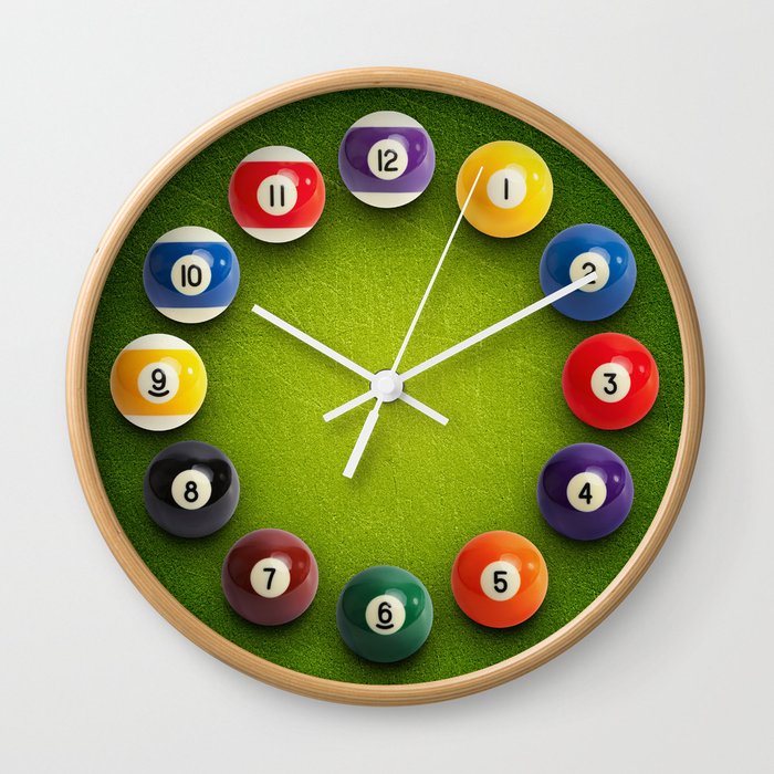 Billiards Snooker Novelty Clock Wall Clock