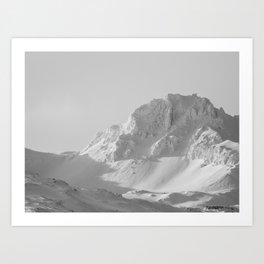 The World of Snow and Ice | Black and White Mountain Iceland Art Print
