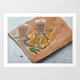 Never hurt a samosa they too had fillings inside by Abha Art Print