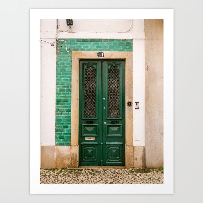 Portugal Green Door Art Print