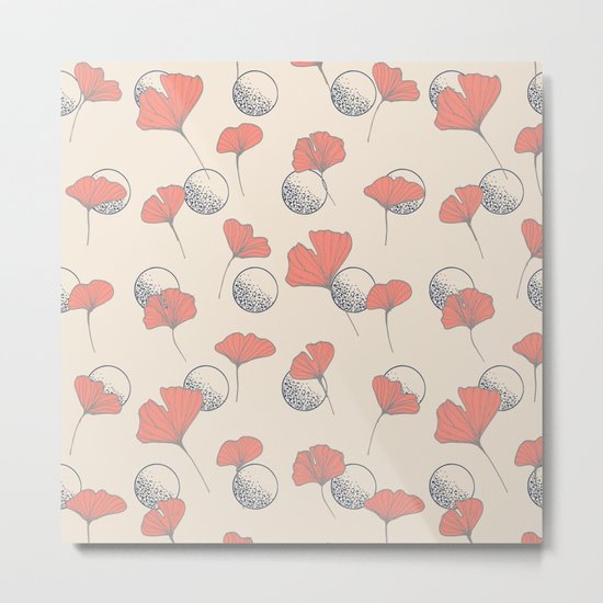 Delicate Ginkgo&Dots #society6 #decor #buyart Metal Print