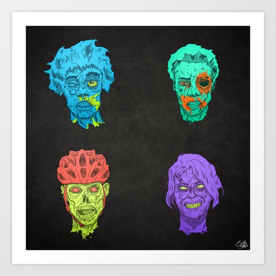 Zombie Quartet Art Print