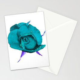 turquoise rose Stationery Card