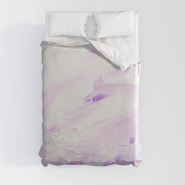 Artistic pink lavender purple acrylic paint brush strokes Duvet Cover