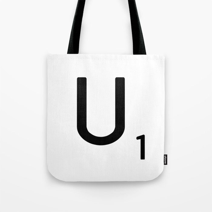 letter u custom scrabble letter tile art scrabble u initial tote
