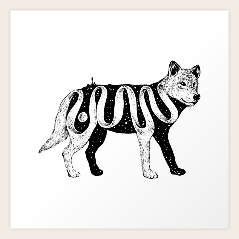 Lost In Its Own Existence Wolf Art Print