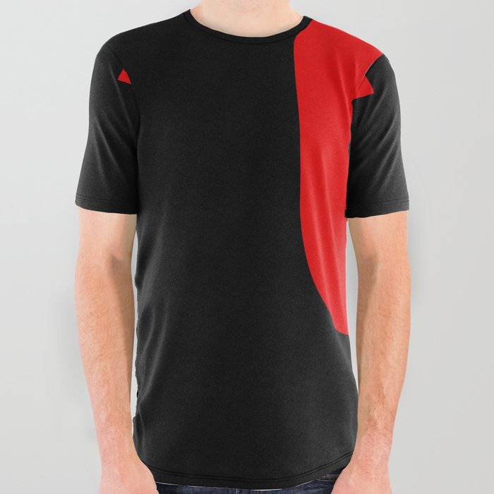 letter U (Red & Black) All Over Graphic Tee