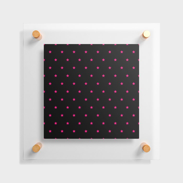 Neon Pink And Black Magic Stars Collection Floating Acrylic Print