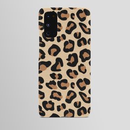 Leopard Print, Black, Brown, Rust and Tan Android Case