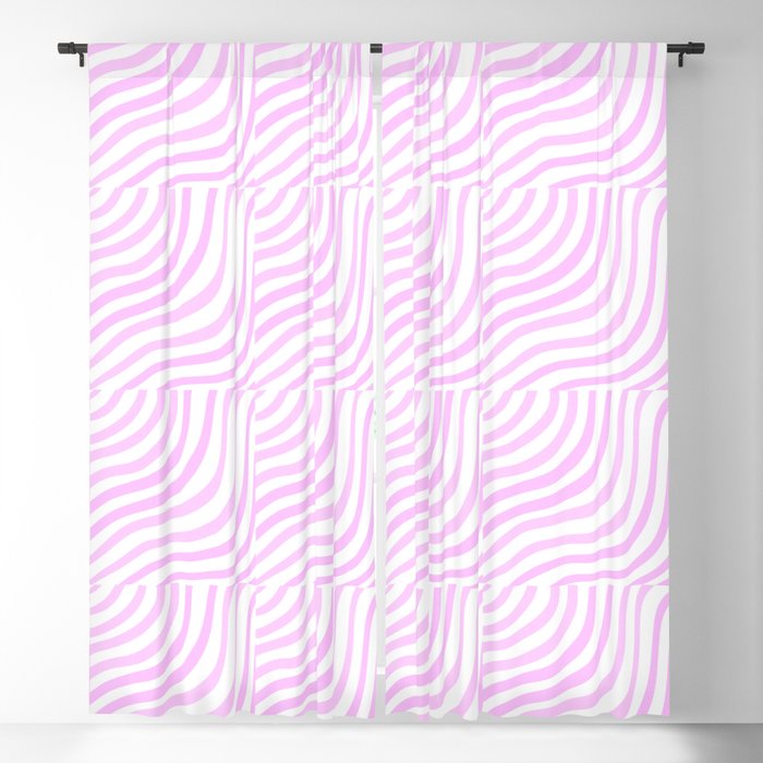 Pastel Pink Stripes Shells Pattern Blackout Curtain
