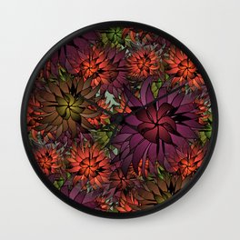 Passionate flowers Wall Clock