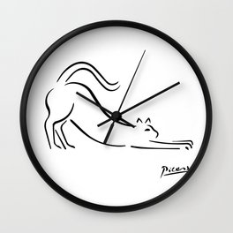 Pablo Picasso Cat Artwork Shirt, Kitten Sketch Reproduction Wall Clock