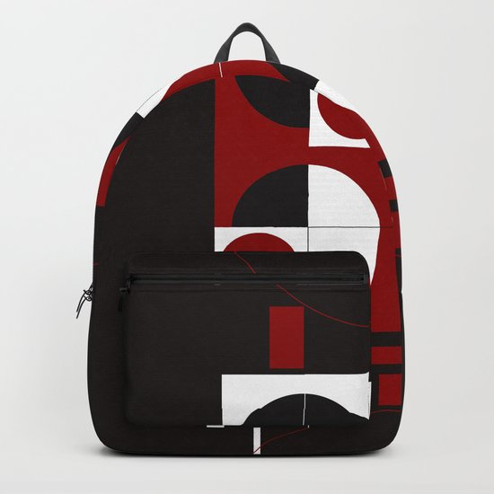 Geometric/Red-White-Black 1 Backpack