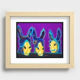 3 Happy Donkeys Recessed Framed Print
