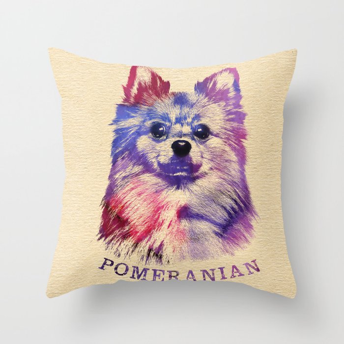 Cute Pomeranian German Spitz Throw Pillow