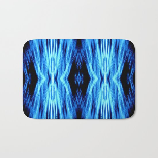 Electric Blue Abstract Bath Mat