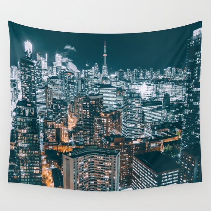 Toronto by night - City at night Wall Tapestry