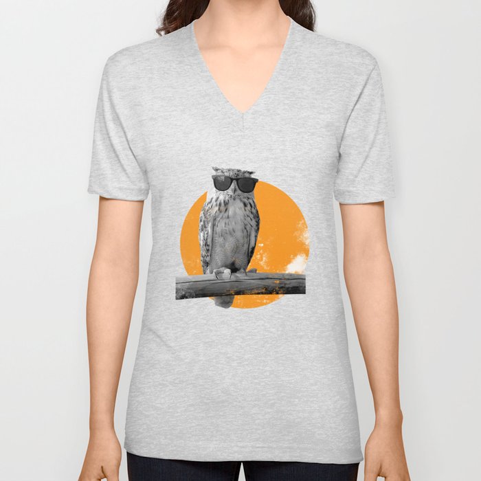 Owl Shade V Neck T Shirt