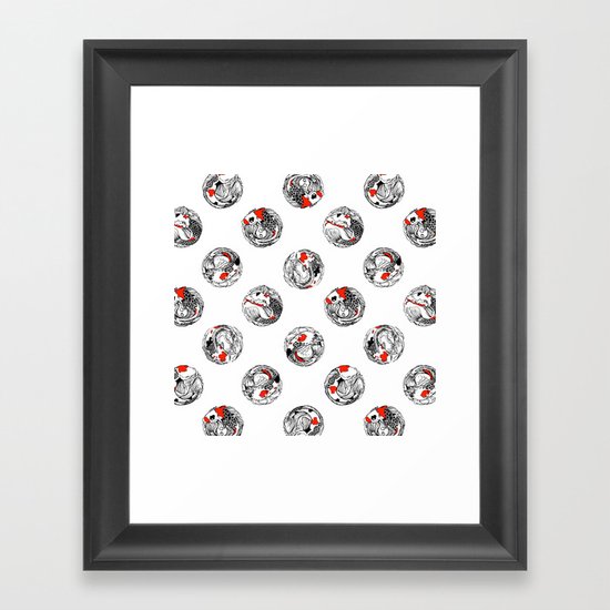 Polka koi Framed Art Print