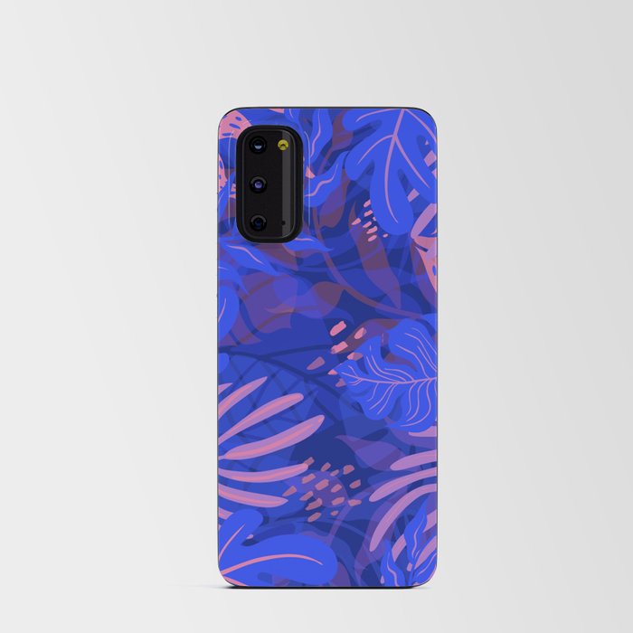 Blue Matisse Inspired Coral Seaweed Jungle with Leaf and Mushrooms Android Card Case