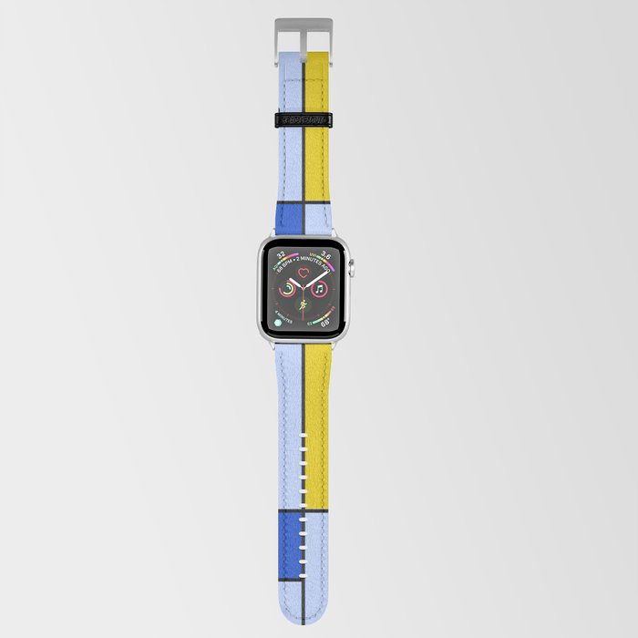 Street dancing like Piet Mondrian - orange, and blue on the light blue background Apple Watch Band