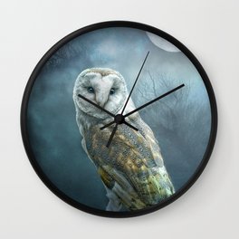 Barn Owl Moon Wall Clock