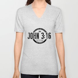 For God So Loved the World - John 3:16 Bible Verse V Neck T Shirt