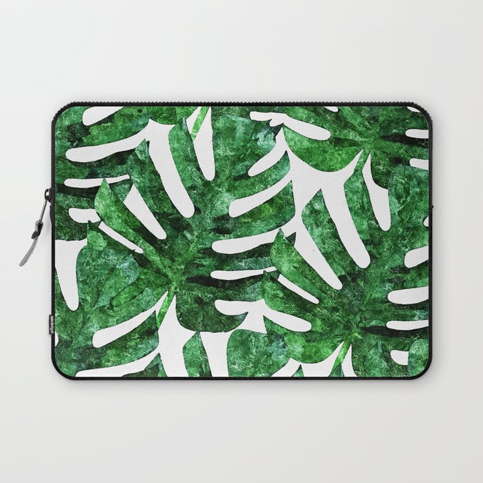 Monstera Pattern V3 Oil Painting #home #fashion Laptop Sleeve